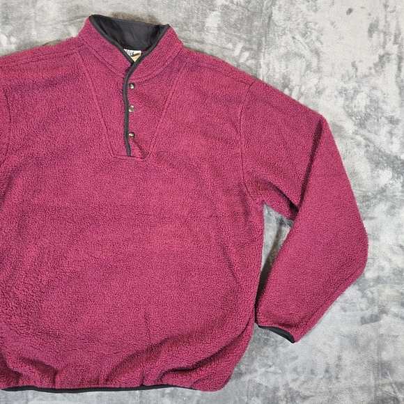 Vintage Helly Hansen 1/4 Button Fleece Sweater Size XL Purple - Picture 2 of 7